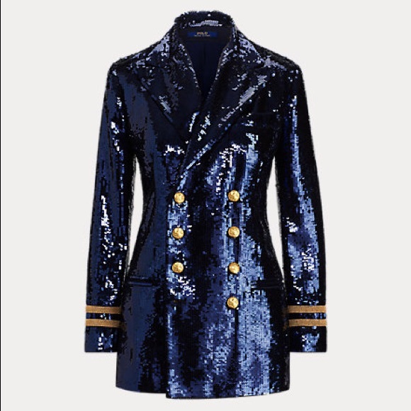 New Ralph Lauren Double Breasted Sequined Blazer - Picture 15 of 16